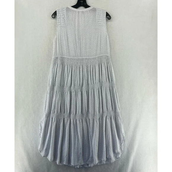 James Perse Dress Women's Sz 1 White Paisley Sleeveless Drawstring Midi Sundress - Picture 2 of 11